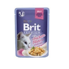 Brit premium cat pouch jelly fillets with chicken fior adult cats4x85g