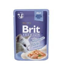 Brit premium cat pouch jelly fillets with salmon for adult cats 4x85g