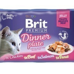 Brit pouch jelly fillet dinner plate 4x85g