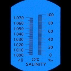 Refraktometr do pomiaru zasolenia  0-10%  Akwarystyka Morska